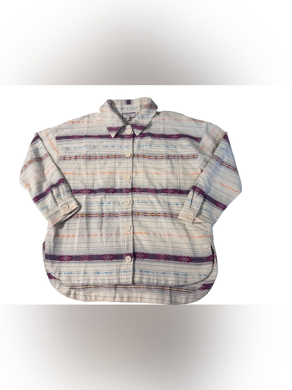 Johnny Was Workshop Embroidered Southwestern Button Up Cotton Blend Size Large